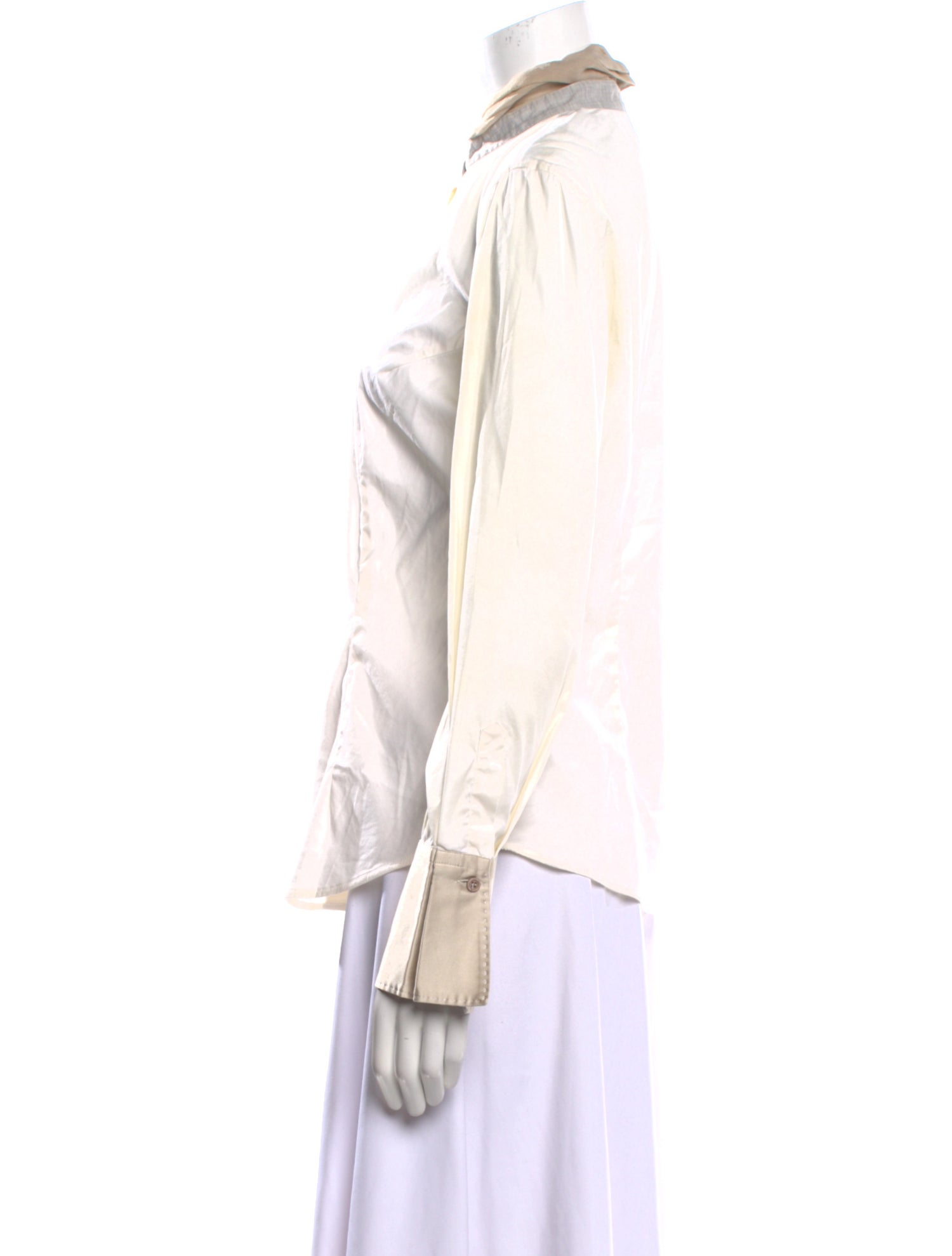 Brunello Cucinelli Long Sleeve Button-Up Top