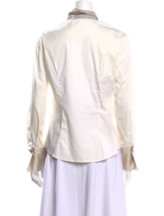 Brunello Cucinelli Long Sleeve Button-Up Top