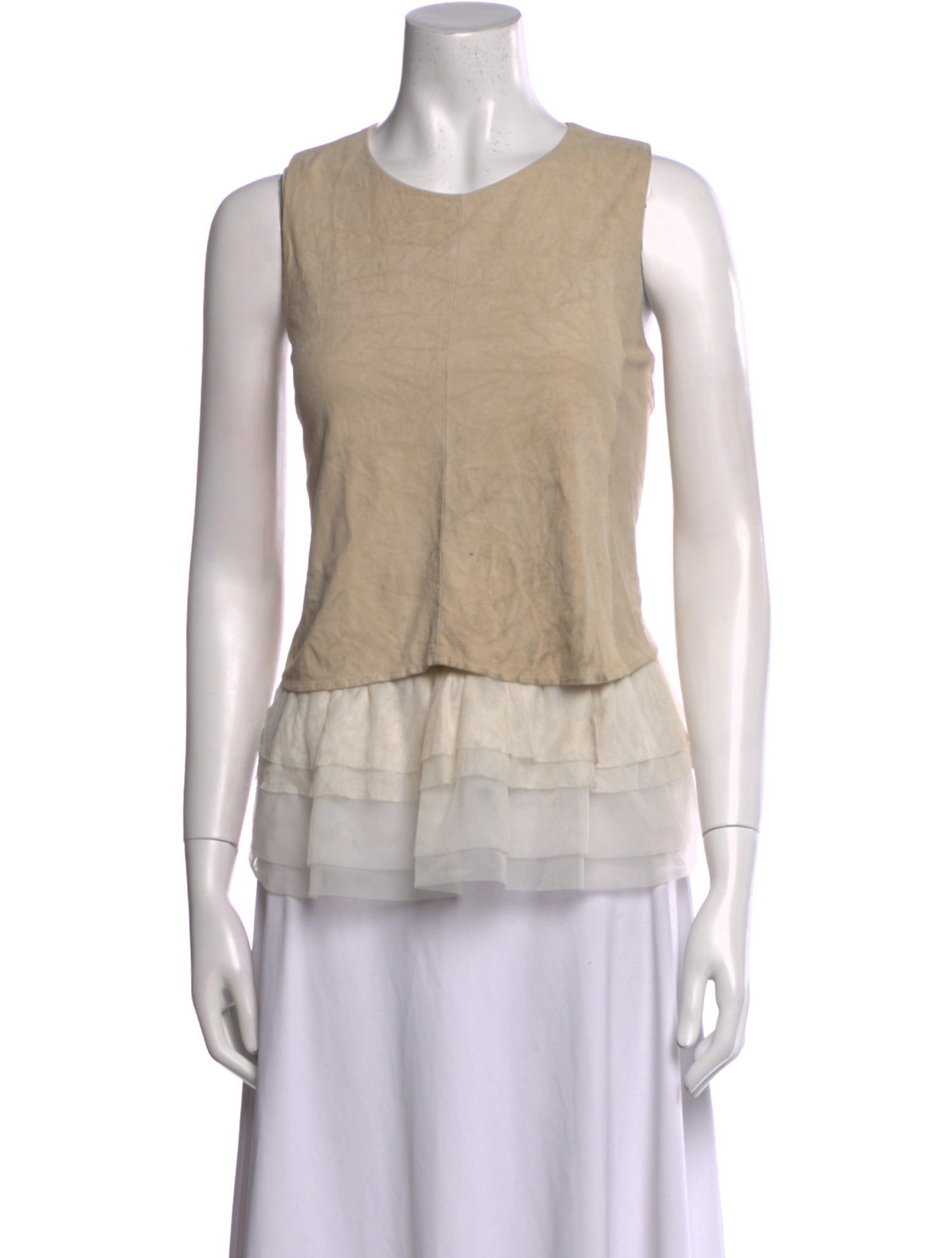 Brunello Cucinelli Scoop Neck Sleeveless Top