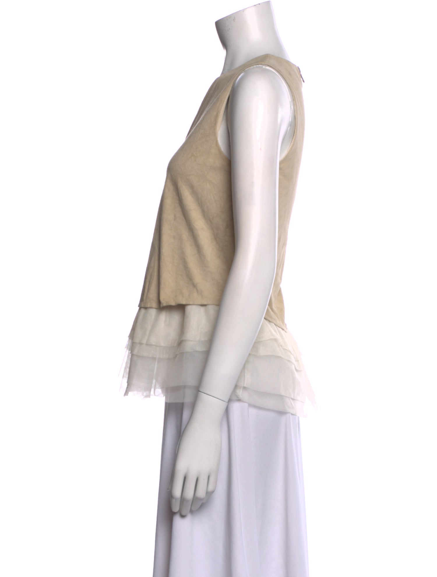 Brunello Cucinelli Scoop Neck Sleeveless Top