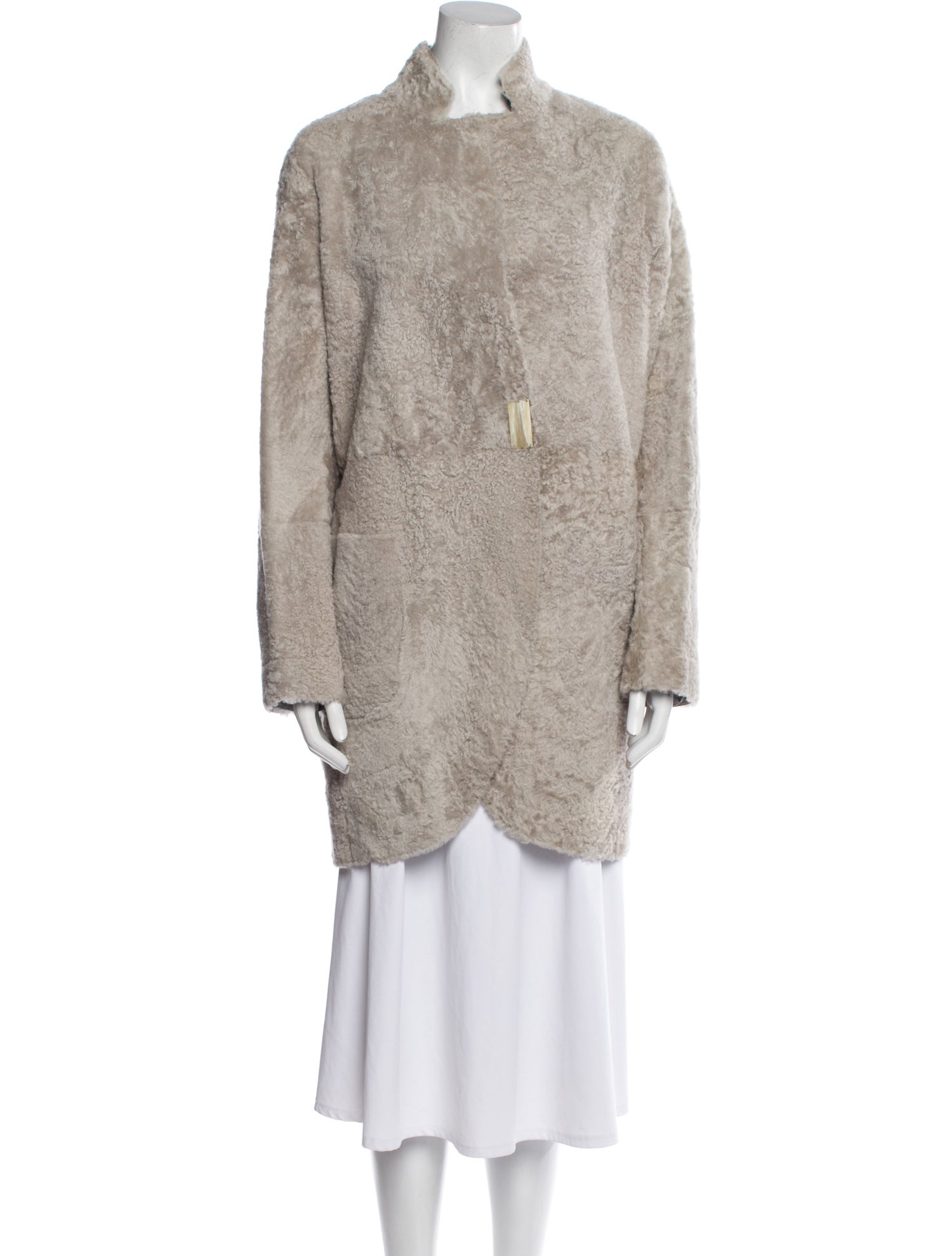 Brunello Cucinelli Leather Faux Fur Coat