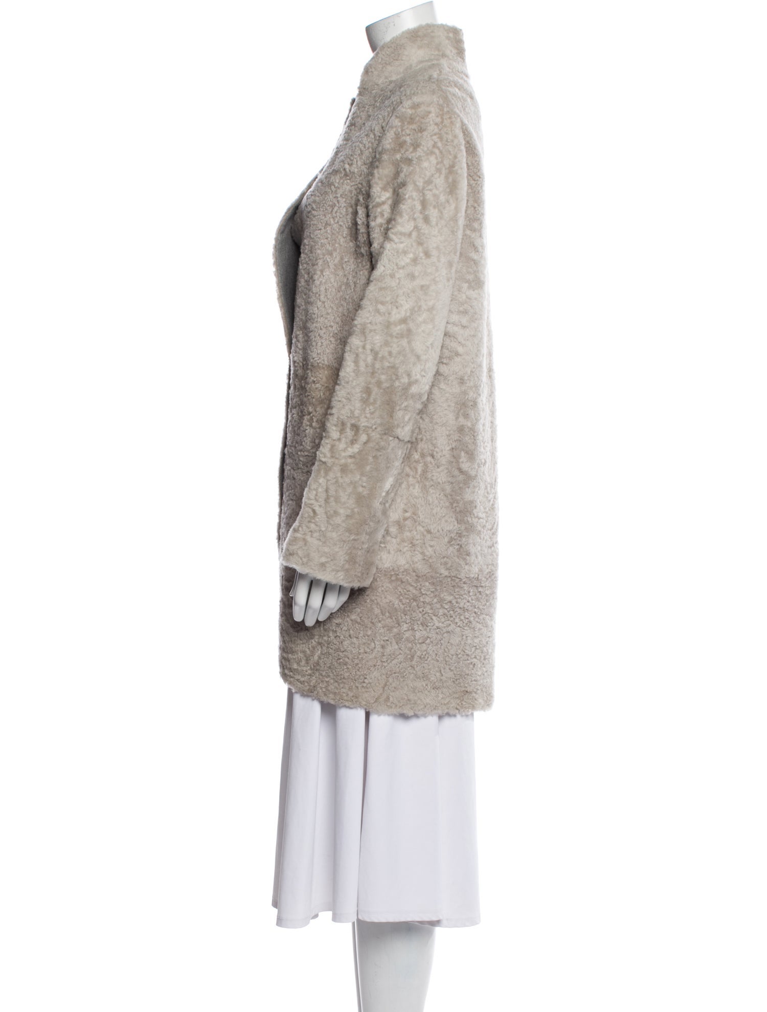 Brunello Cucinelli Leather Faux Fur Coat