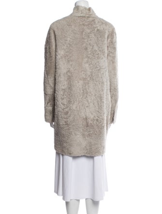 Brunello Cucinelli Leather Faux Fur Coat