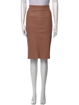 Brunello Cucinelli Leather Knee-Length Skirt