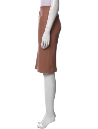 Brunello Cucinelli Leather Knee-Length Skirt