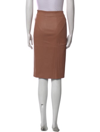 Brunello Cucinelli Leather Knee-Length Skirt