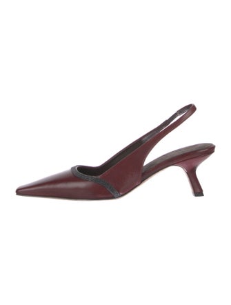 Brunello Cucinelli Leather Slingback Pumps