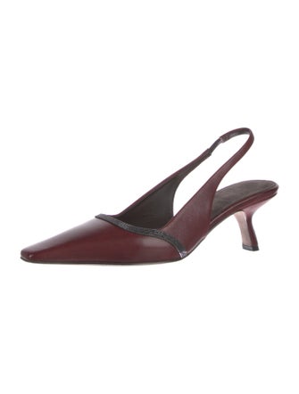 Brunello Cucinelli Leather Slingback Pumps