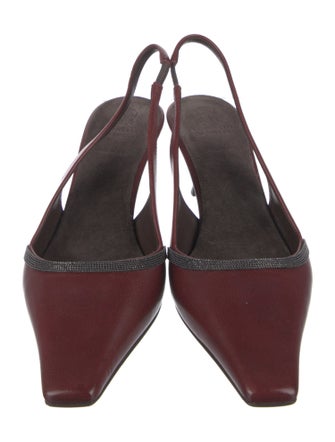 Brunello Cucinelli Leather Slingback Pumps