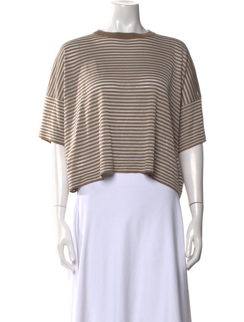 Brunello Cucinelli Virgin Wool Striped Crop Top