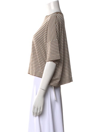 Brunello Cucinelli Virgin Wool Striped Crop Top