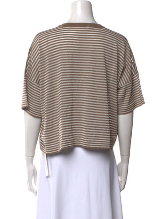 Brunello Cucinelli Virgin Wool Striped Crop Top