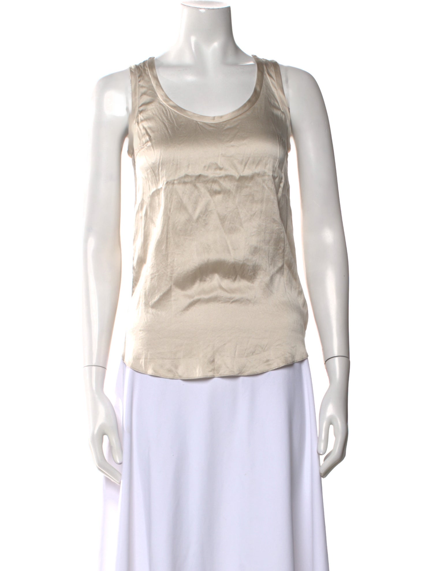Brunello Cucinelli Silk Scoop Neck Top