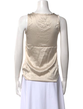 Brunello Cucinelli Silk Scoop Neck Top