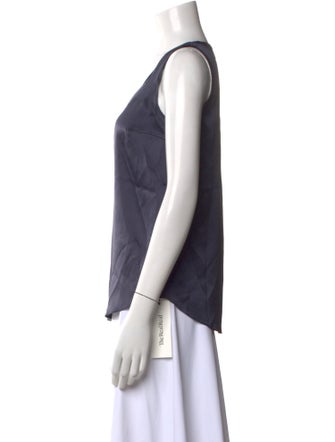 Brunello Cucinelli Silk Scoop Neck Top