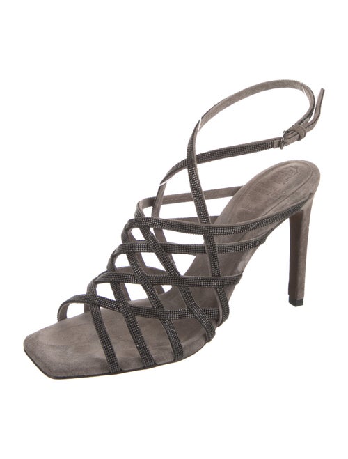 Brunello Cucinelli Monili Suede Sandals