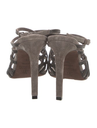 Brunello Cucinelli Monili Suede Sandals