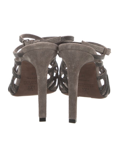 Brunello Cucinelli Monili Suede Sandals