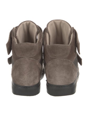 Brunello Cucinelli Suede Colorblock Pattern Wedge Sneakers