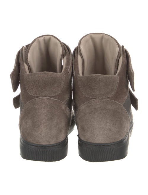 Brunello Cucinelli Suede Colorblock Pattern Wedge Sneakers