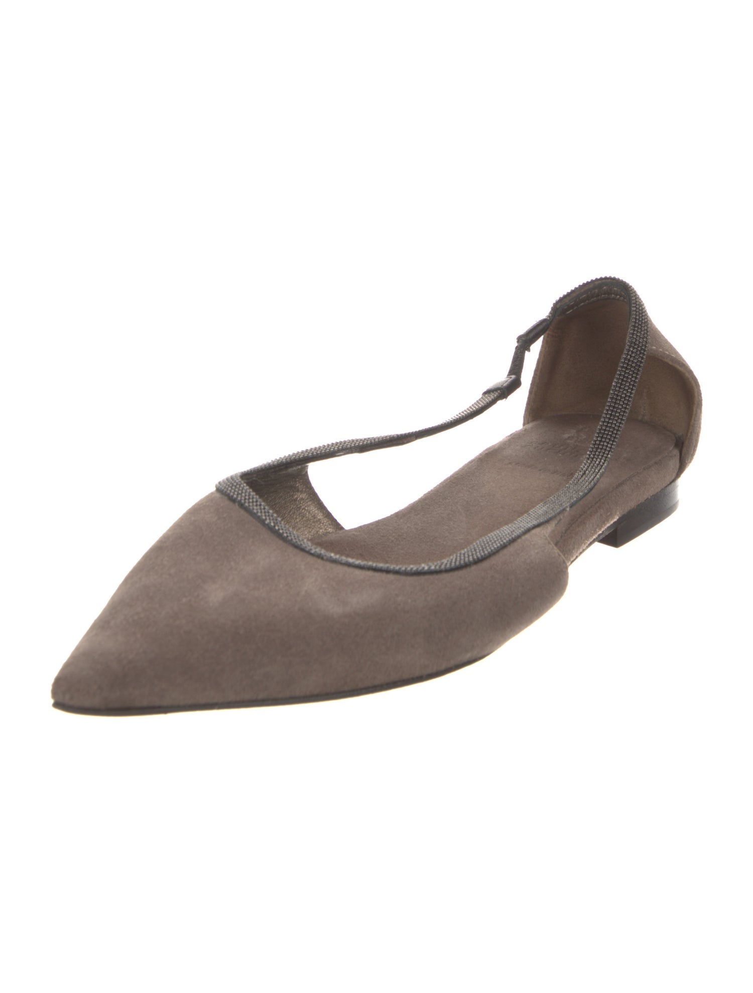 Brunello Cucinelli Suede Slingback Flats