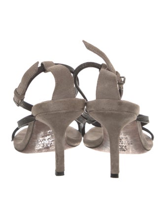 Brunello Cucinelli Leather Slingback Sandals