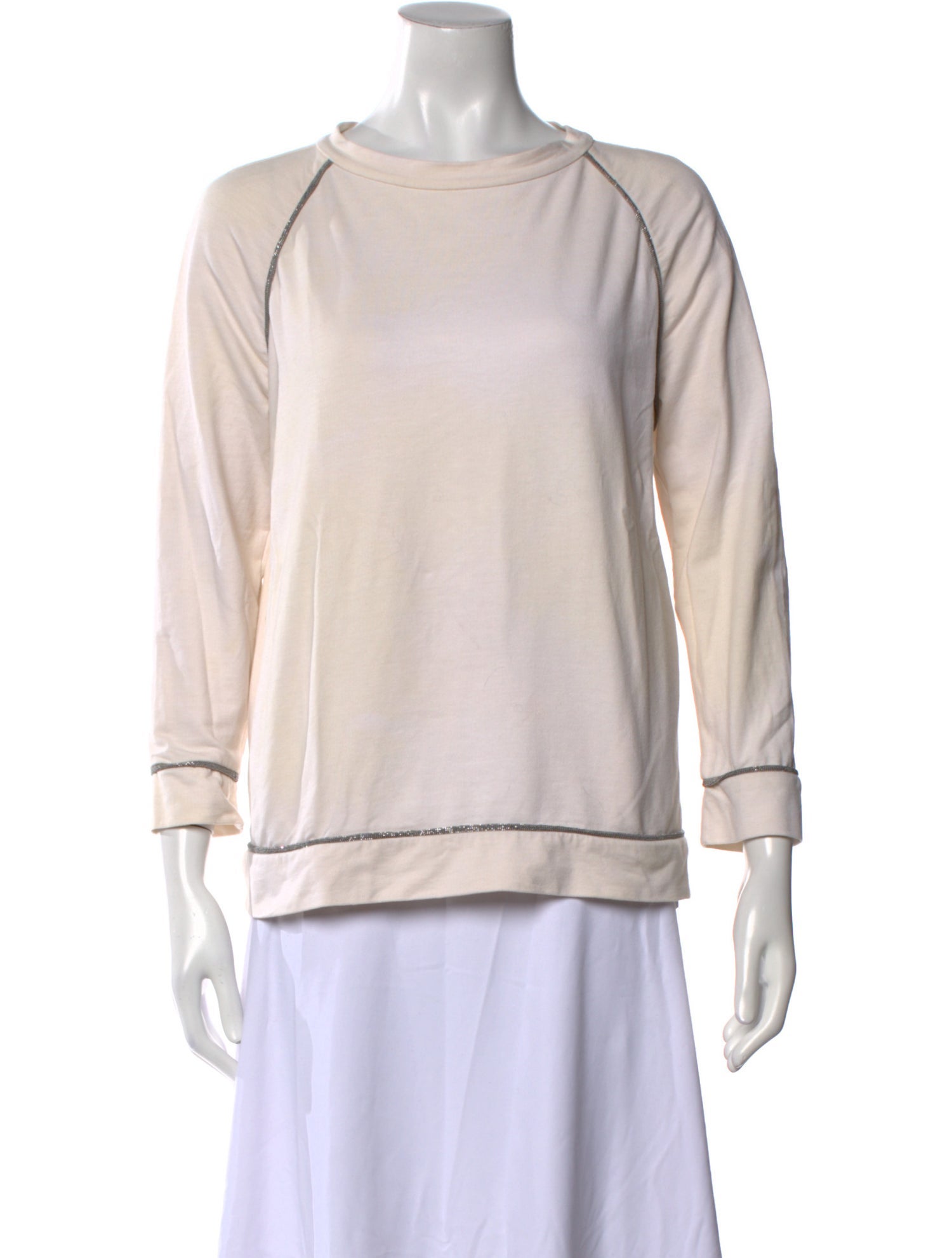 Brunello Cucinelli Bateau Neckline Three-Quarter Sleeve Sweatshirt