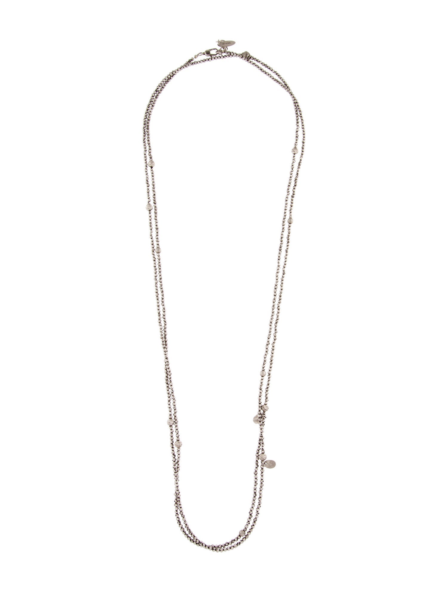 Brunello Cucinelli Hematite Beaded Wrap Station Necklace