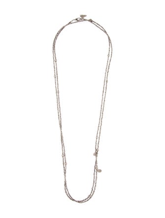 Brunello Cucinelli Hematite Beaded Wrap Station Necklace