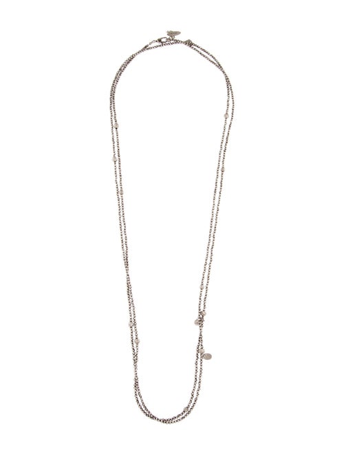 Brunello Cucinelli Hematite Beaded Wrap Station Necklace