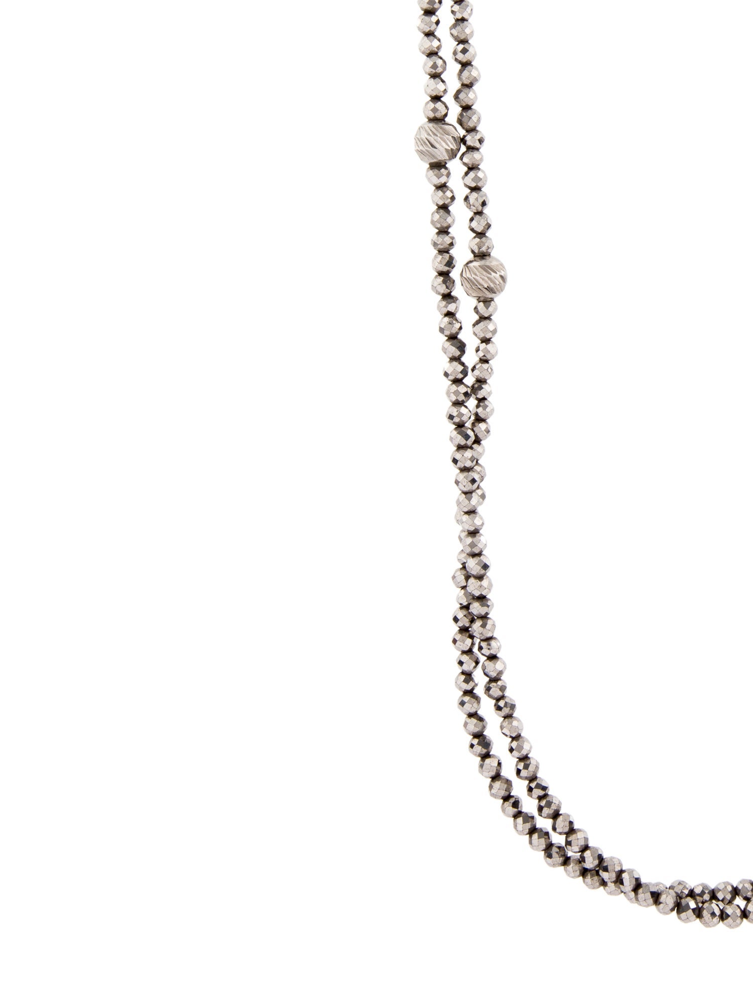 Brunello Cucinelli Hematite Beaded Wrap Station Necklace