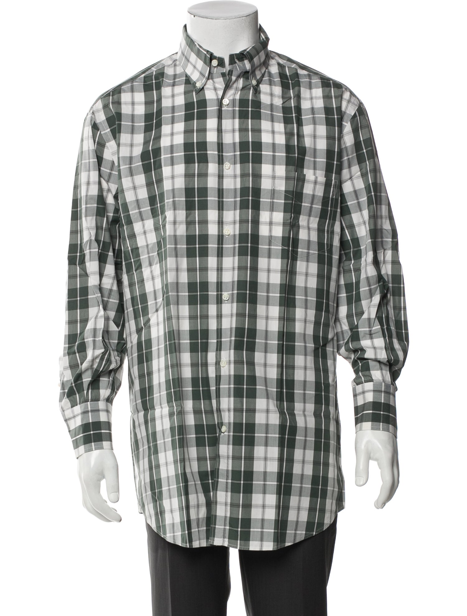 Brunello Cucinelli Plaid Print Long Sleeve Shirt