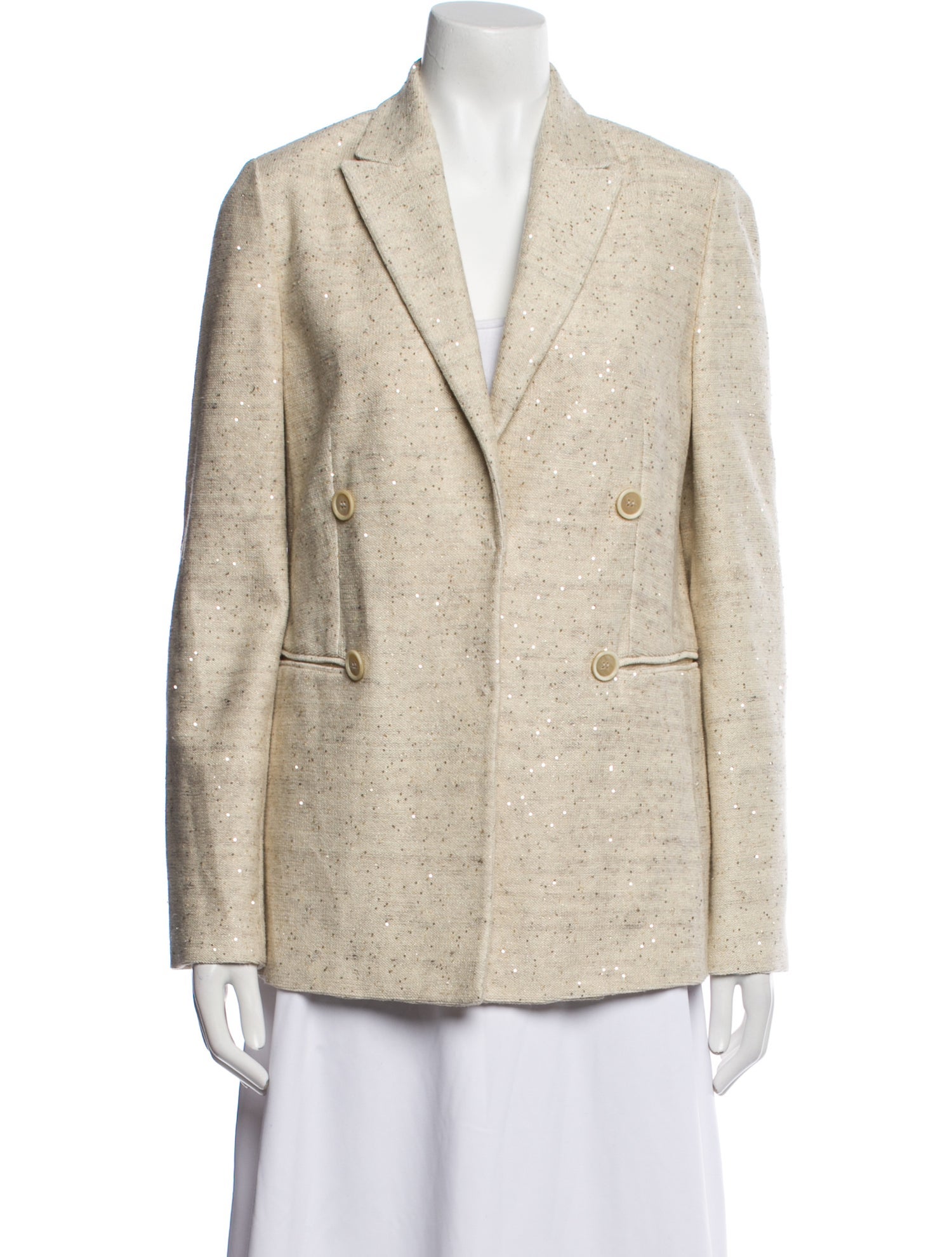 Brunello Cucinelli Linen Tweed Pattern Blazer