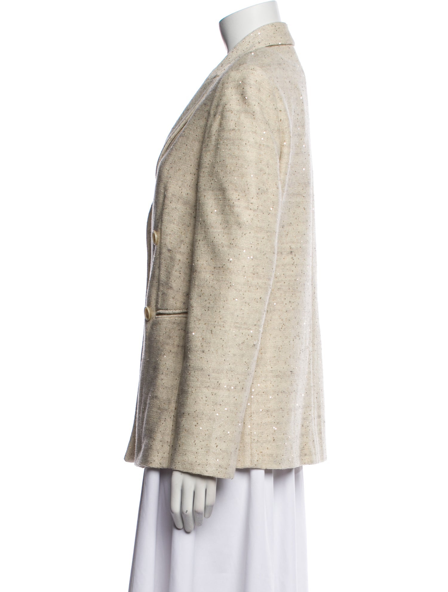 Brunello Cucinelli Linen Tweed Pattern Blazer