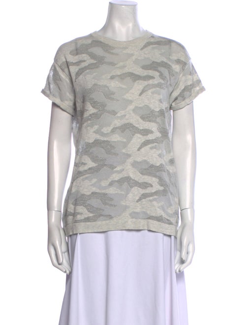 Brunello Cucinelli Camouflage Print Scoop Neck T-Shirt