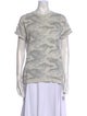 Brunello Cucinelli Camouflage Print Scoop Neck T-Shirt