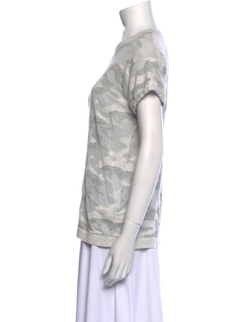 Brunello Cucinelli Camouflage Print Scoop Neck T-Shirt