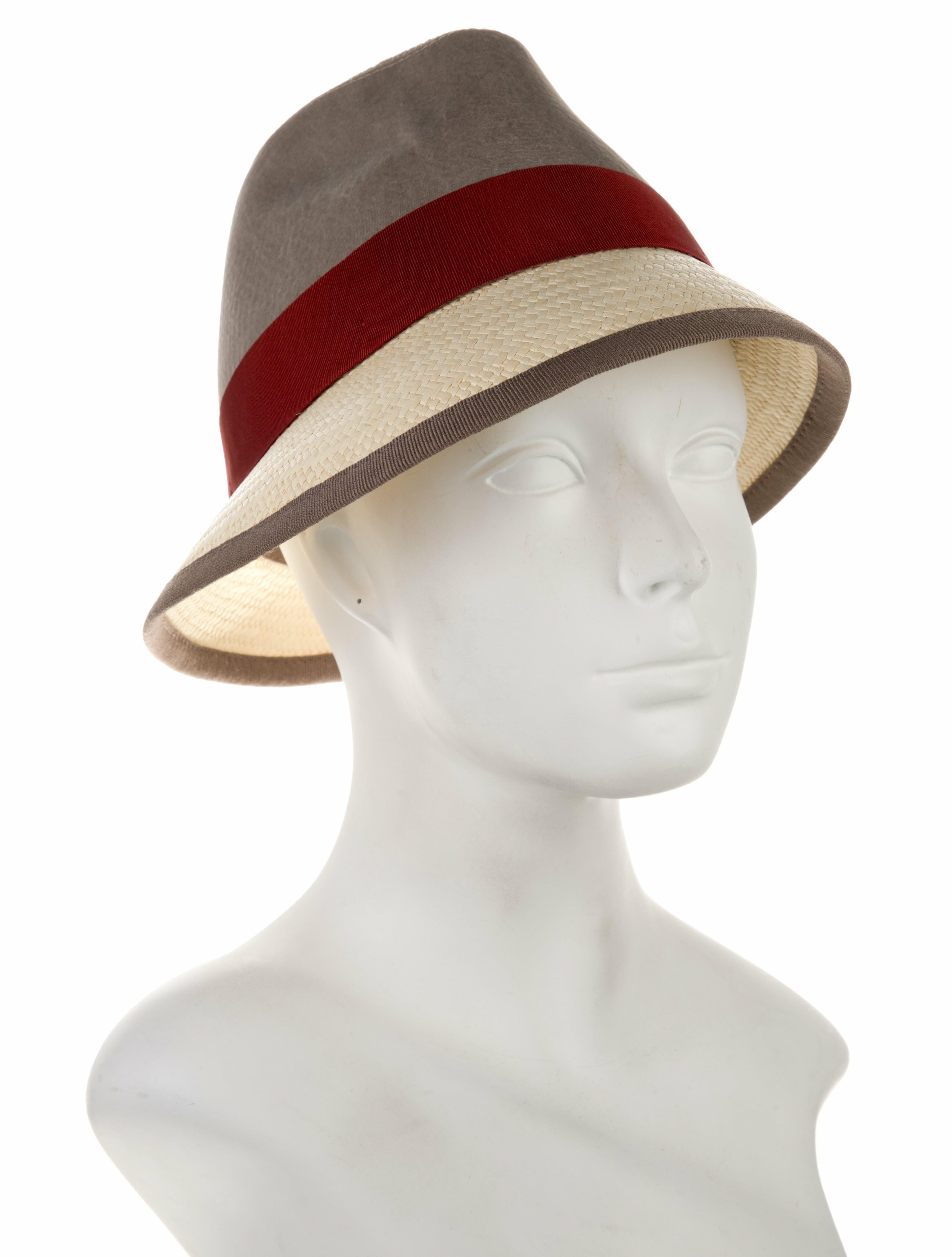 Brunello Cucinelli Raffia Trim Canvas Hat