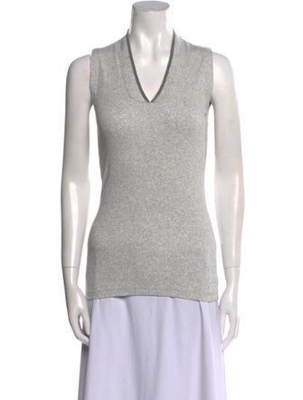 Brunello Cucinelli V-Neck Sleeveless Top