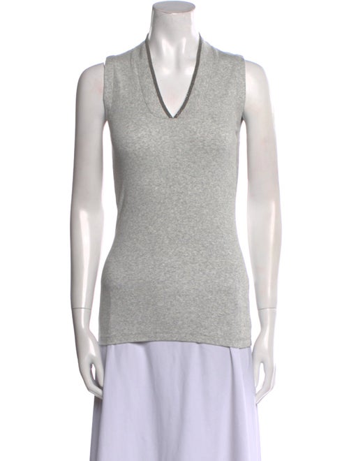 Brunello Cucinelli V-Neck Sleeveless Top