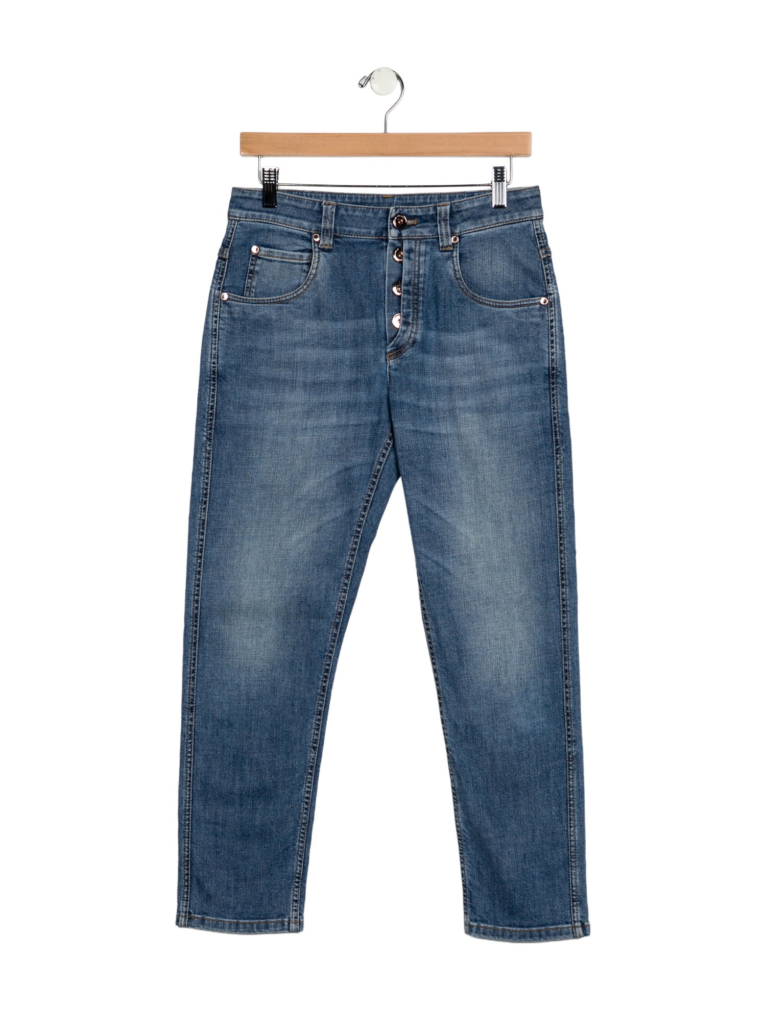 Brunello Cucinelli Mid-Rise Straight Leg Jeans