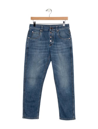 Brunello Cucinelli Mid-Rise Straight Leg Jeans