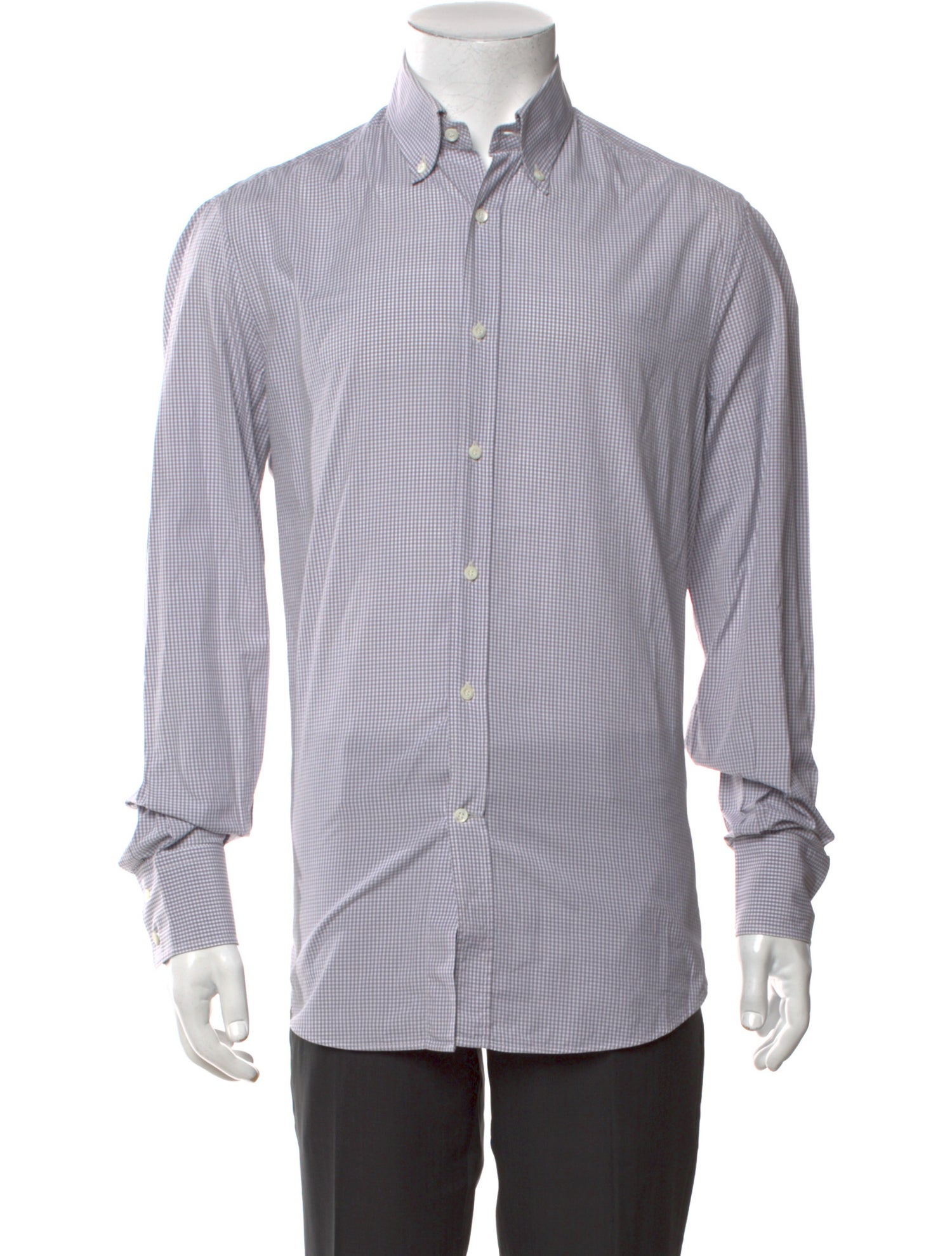 Brunello Cucinelli Plaid Print Long Sleeve Shirt