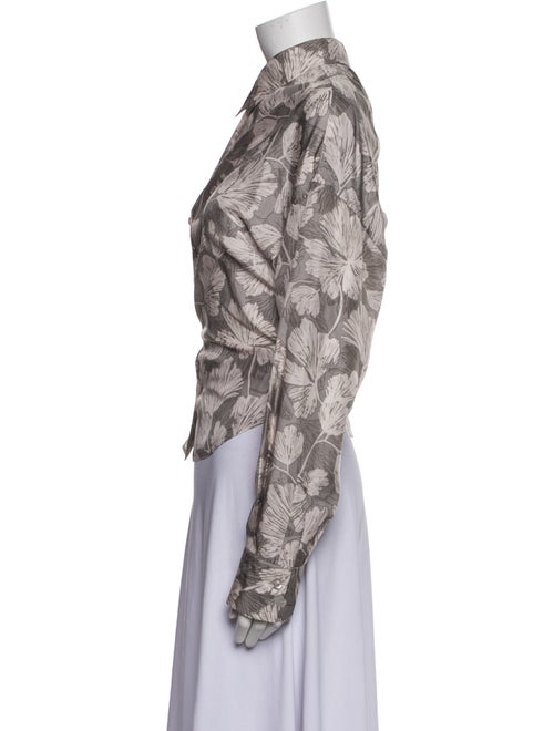 Brunello Cucinelli Silk Printed Button-Up Top