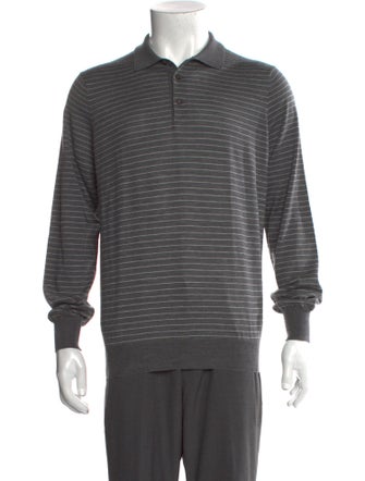 Brunello Cucinelli Cashmere Striped Polo Sweater