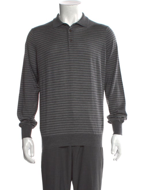 Brunello Cucinelli Cashmere Striped Polo Sweater