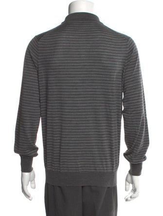 Brunello Cucinelli Cashmere Striped Polo Sweater