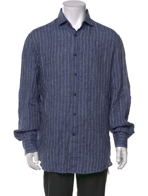 Brunello Cucinelli Linen Striped Dress Shirt
