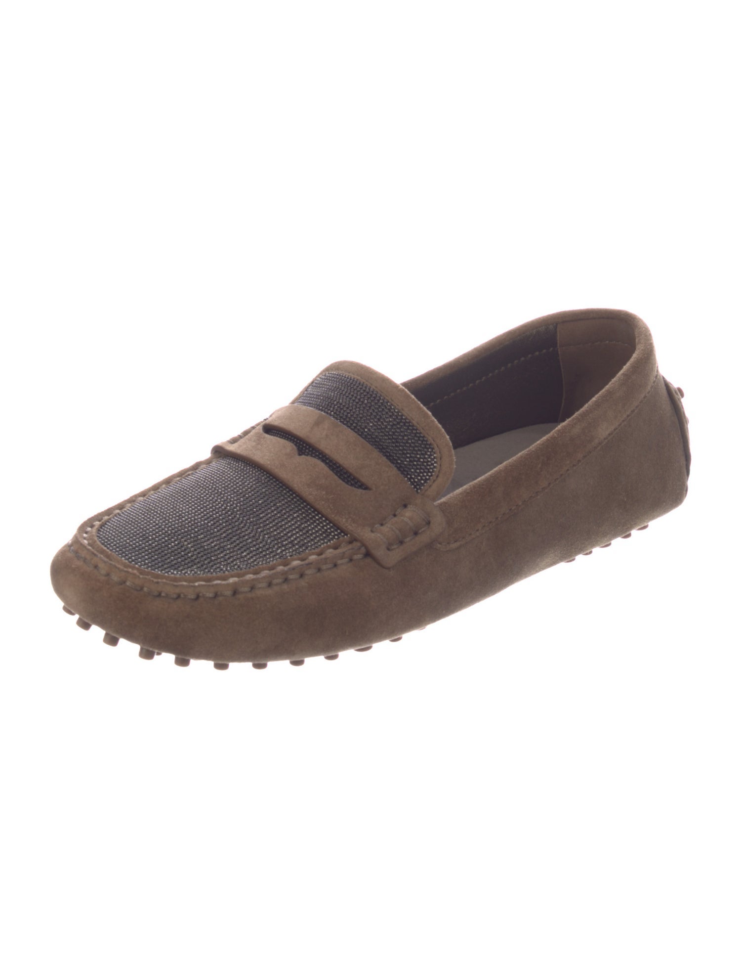 Brunello Cucinelli Monili Suede Loafers