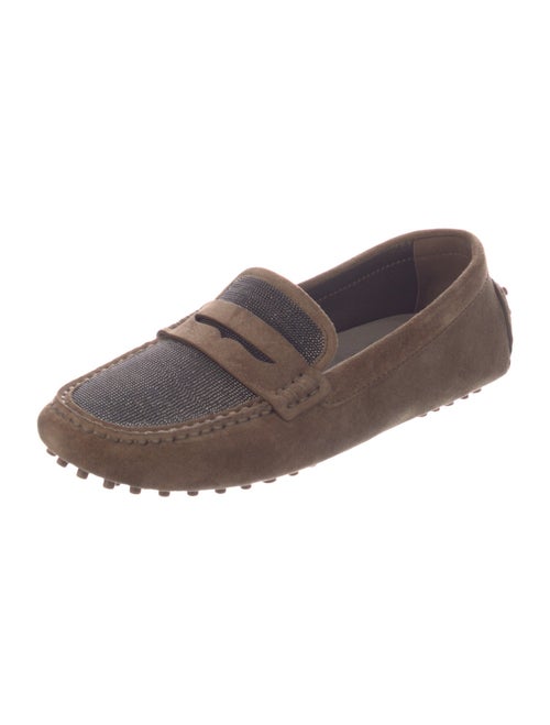 Brunello Cucinelli Monili Suede Loafers